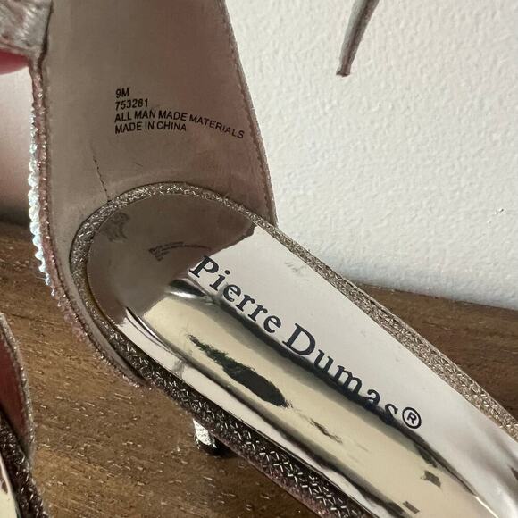 Pierre Dumas Woman’s Margaret 3 Silver 3” Heels Ankle Strap Dress Shoe- Size 9M - Picture 9 of 12